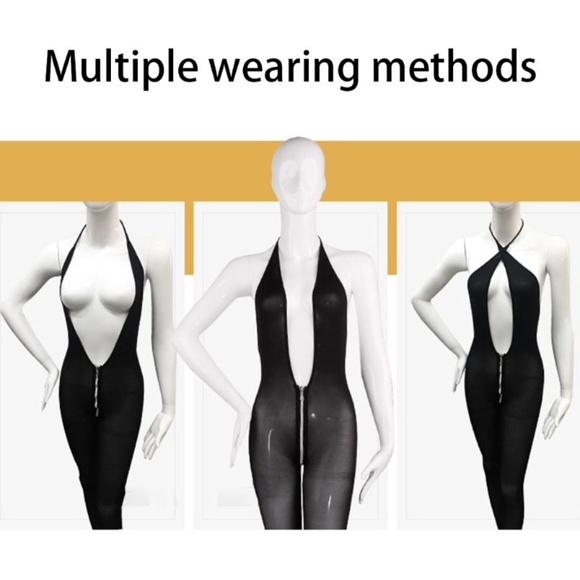 Open Crotch Body Stocking with through the crotch Zipper. Great Romper Play Suit - Picture 9 of 9